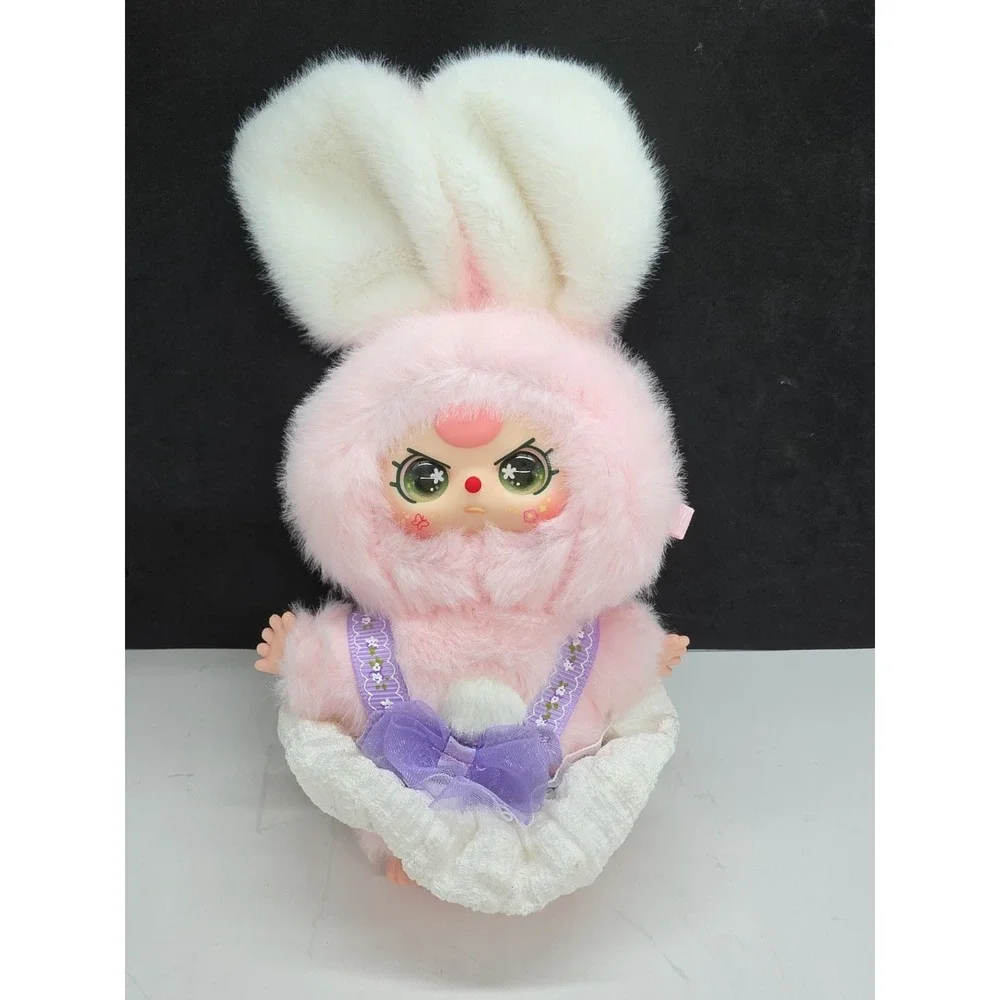Adorable Baby Three Angry Green Eyes Pink Bunny Bag Charm